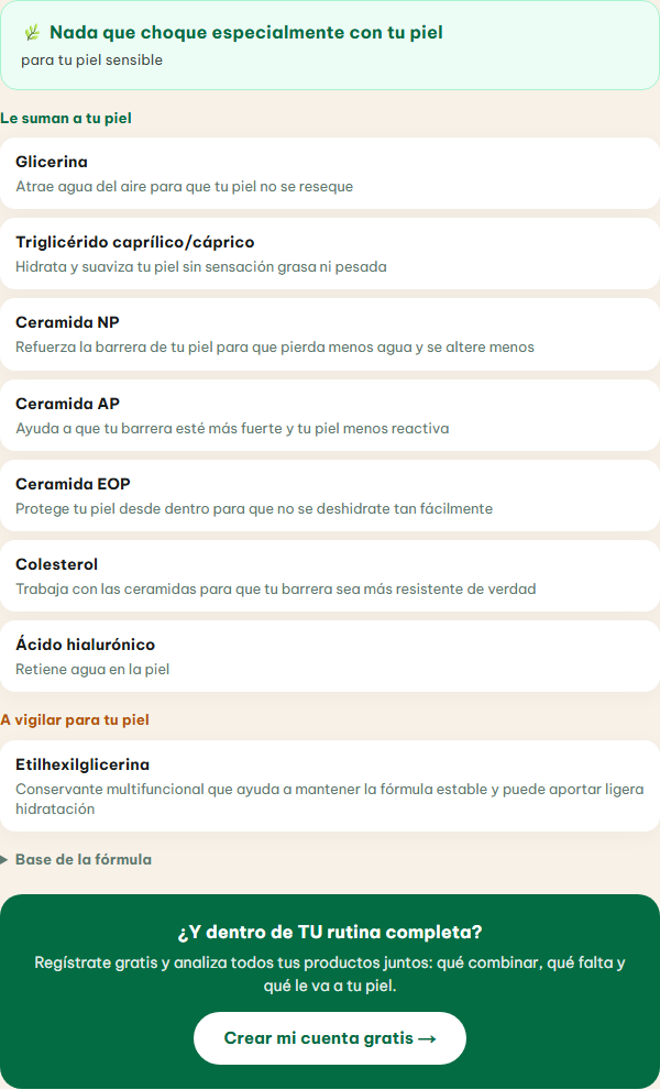 Resultado real del análisis de CeraVe Moisturising Cream